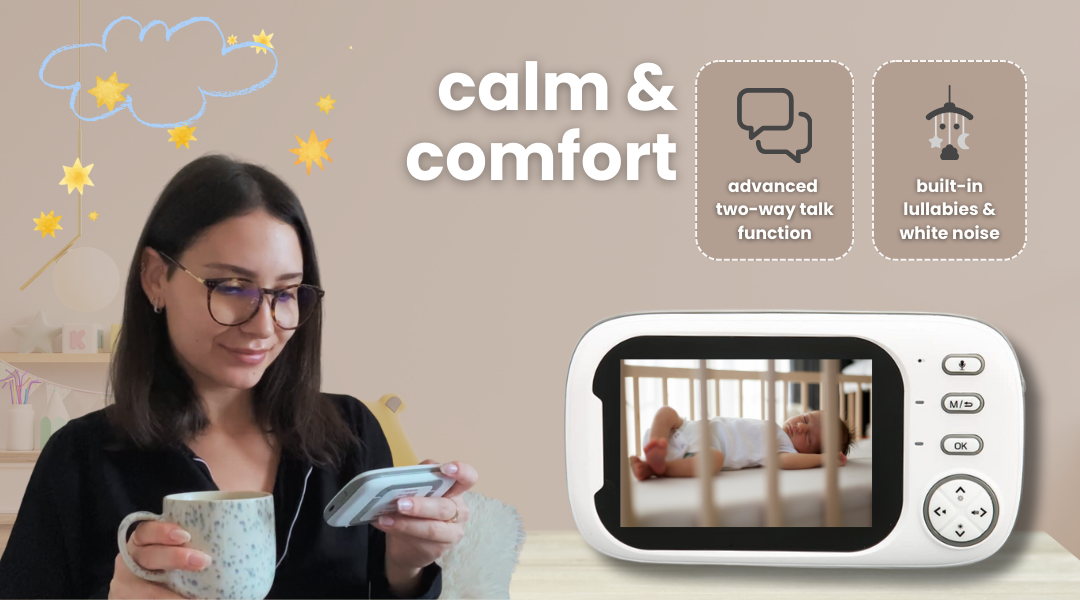 Talk-to-baby, built-in lullabies and adjustable night light